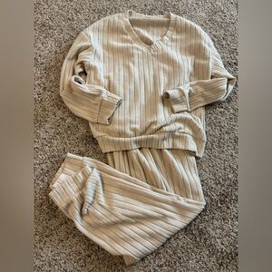 Cozy Beige Ladies Pajama Set